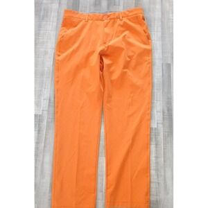 HRESKI Mens Orange Golf Pants 34 X 30 Lightweight stretch